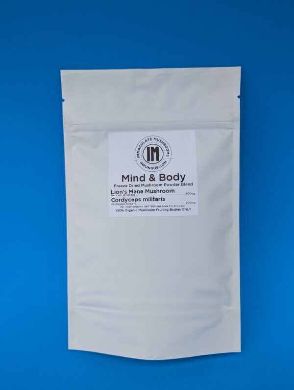 MIND & BODY - <br>Lion's Mane Mushroom &<br> Cordyceps Militaris Powder Blend.<br/>